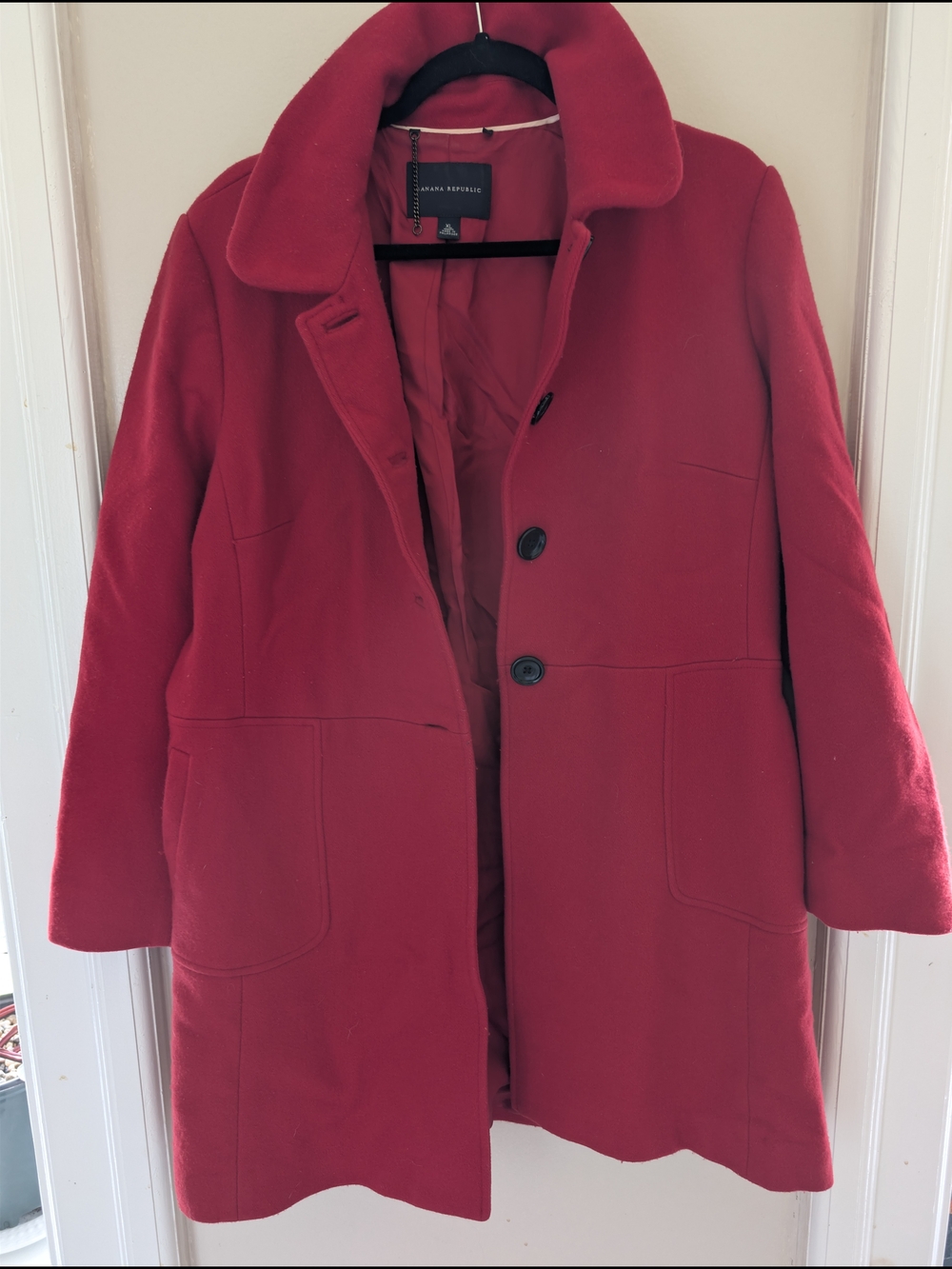 Banana Republic Red Pea Coat